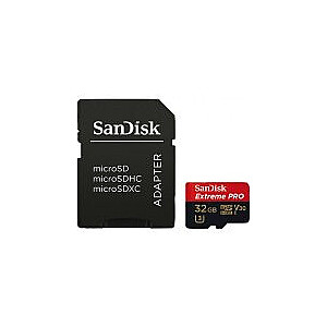 SanDisk Extreme PRO microSDHC 32GB + SD Adapter + RescuePRO Deluxe 100MB/s A1 C10 V30 UHS-I U3