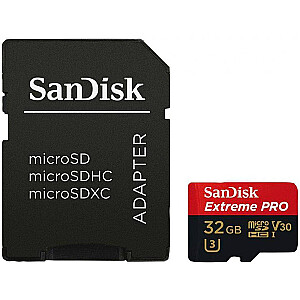 SanDisk Extreme PRO microSDHC 32GB + SD адаптер + RescuePRO Deluxe 100MB/s A1 C10 V30 UHS-I U3