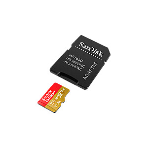 SanDisk Extreme microSDXC 128GB для экшн-камер и дронов + SD адаптер + 1 год RescuePRO Deluxe до 190MB/s и 90MB/s скорости чтения/записи A2 C10 V30 UHS-I U3