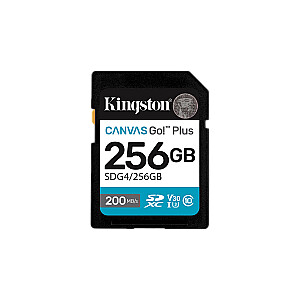 KINGSTON 256GB SDXC Canvas Go Plus Gen4 200MB/s C10 UHS-I U3 V30