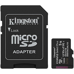 Kingston 1TB microSDXC Canvas Select Plus Gen3 150MB/s A1 kaart + adapter