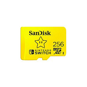 Карта microSDXC SanDisk для Nintendo Switch 256GB, до 100MB/с чтение, 60MB/с запись, U3, C10, A1, UHS-1