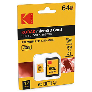 Kodak mSD 64GB UHS-I U1 V10 A1 Premium EKMSDM64GXC10K