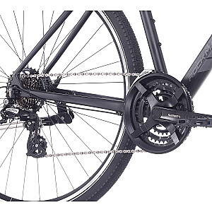 Kalnu velosipēds Rock Machine Rokk 30 Matte Black (Rata izmērs: 28,  Rāmja izmērs: L)