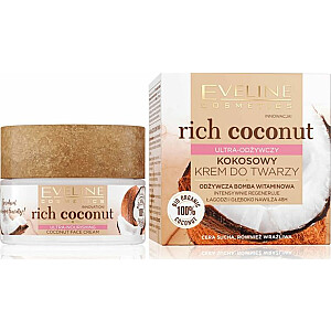Eveline Rich Coconut kokosriekstu sejas krēms, īpaši barojošs, 50 ml