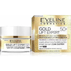 Eveline Gold Lift Expert 50+ Крем-сыворотка для дневного и ночного питания, 50 мл
