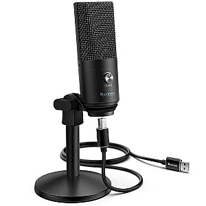 Fifine K670B mikrofons datorspēlēm / podkastiem / translācijām melns + turētājs