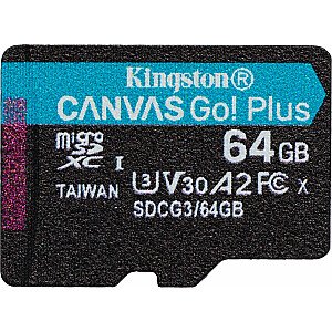 Karte Kingston Canvas Go! Plus MicroSDXC 64 ГБ, класс 10 UHS-I / U3 A2 V30 (SDCG3 / 64GBSP)