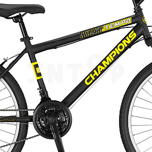 Mägiratas Champions 26 Tempo (TMP.2604) must/kollane (ratta suurus: 26) allahinnatud