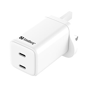 Sandberg 441-62 AC Charger Dual USB-C PD65W UK