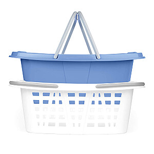 Beldray LA030450CRNFPEU7  Set Of Two Laundry Baskets, White/Blue