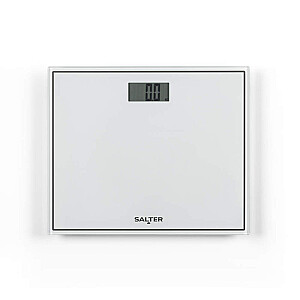 Salter 9207 WHCFEU12 Compact Glass Electronic Bathroom Scale, White