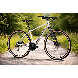 Kalnu velosipēds Rock Machine Crossride 300 Gloss Silver/Black/Grey (Rata izmērs: 29 Rāmja izmērs: L)
