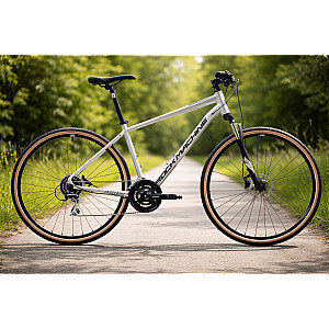 Kalnu velosipēds Rock Machine Crossride 300 Gloss Silver/Black/Grey (Rata izmērs: 29 Rāmja izmērs: L)