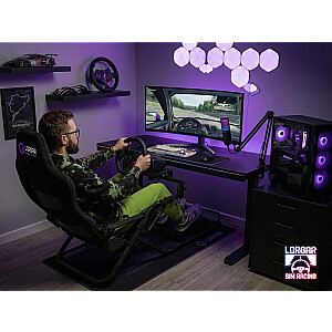 LORGAR FLEX RAF1, Sim Racing Cockpit Advanced, Foldable, 150x72x113 cm-playing, 38x72x126cm-folded, Black