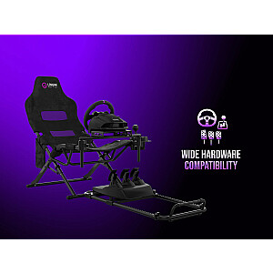 LORGAR FLEX RAF1, Sim Racing Cockpit Advanced, Foldable, 150x72x113 cm-playing, 38x72x126cm-folded, Black