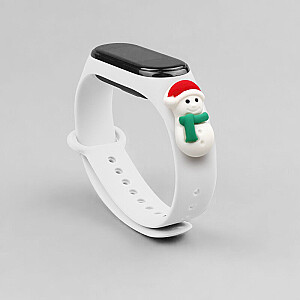 Fusion Xmas Snowman ремешок для часов Xiaomi Mi Band 3 / 4 белый