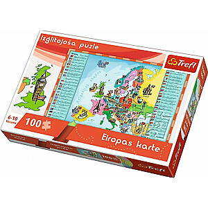 TREFL Board Game Puzzle 100 Europe (на латышском языке)