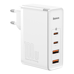 Baseus GaN CCGAN2P-L02 Сетевое зарядное устройство 2 x USB / 2 x USB-C / 100W / 5A белое