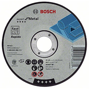 Taisns griešanas disks Bosch Expert metālam 125x1,6x22,2 mm (2.608.600.219)