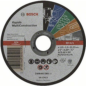 Taisns griešanas disks Bosch Rapido Multi Construction ACS 60 V BF 1 x 125 mm (2.608.602.385)
