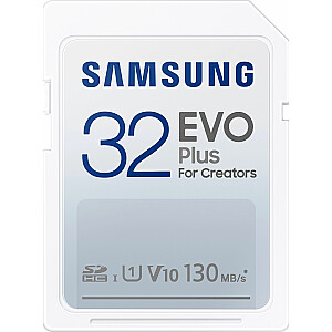 Samsung EVO Plus 2021 SDHC 32 GB 10. klases UHS-I/U1 V10 karte (MB-SC32K / ES)