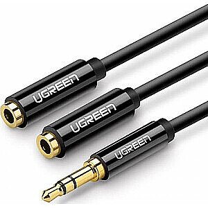 Ugreen Jack 3,5 mm — domkrats 3,5 mm x2 melns (20816)