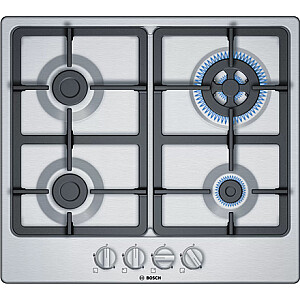 Bosch Hob PGH6B5B90 Gas, Number of burners/cooking zones 4, Mechanical, Stainless steel