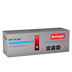 Тонер Activejet ATH-351AN для принтера HP; Замена HP CF351A; Верховный; 1100 страниц; голубой
