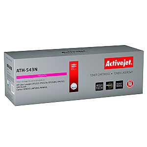 Activejet ATH-543N toneris HP printerim; HP 125A CB543A, Canon CRG-716M nomaiņa; Augstākā; 1600 lappuses; violets