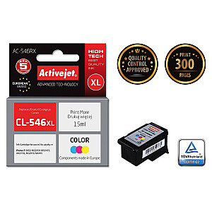 Activejet AC-546RX tinte Canon printerim; Canon CL-546 XL nomaiņa; Premium; 15 ml; Krāsa