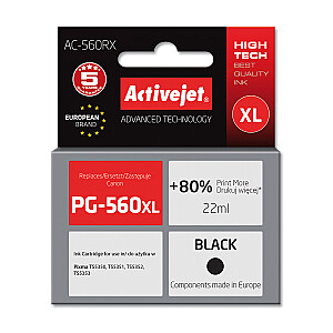 Activejet AC-560RX tinte Canon printerim, Canon PG-560XL nomaiņa; Augstākā; 25 ml; melns