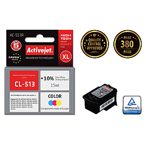 Activejet AC-513R tinte Canon printerim; Canon CL-513 nomaiņa; Premium; 15 ml; Krāsa