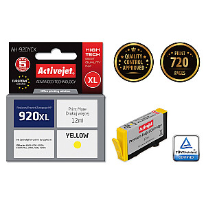 Чернила Activejet AH-920YCX для принтера HP; Замена HP 920XL CD974AE; Премиум; 12 мл; желтый
