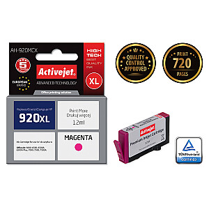 Activejet AH-920MCX tinte HP printerim; Rezerves HP 920XL CD973AE; Premium; 12 ml; violets