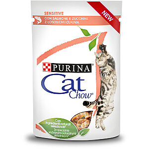 CAT CHOW SENSITIVE GiG Salmon Cukini mērcē 85g