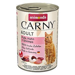 ANIMONDA Carny Pieaugušo garša: tītara. vista. garneles - mitrā kaķu barība - 400g