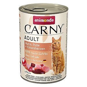 ANIMONDA Carny Pieaugušo garša: vista. Turcija. pīļu sirdis - mitrā kaķu barība - 400g
