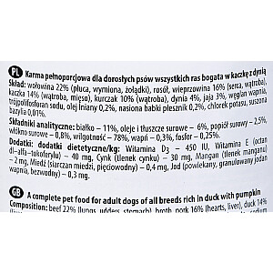 Dolina Noteci 5902921300731 mitrā suņu barība Duck Adult 400 g