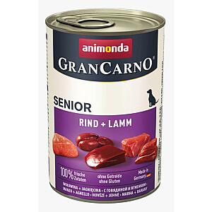 Animonda GranCarno Senior aromāts: liellopa un jēra gaļa - 400g skārda