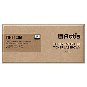 Тонер Actis TB-2120A для принтера Brother; Замена Brother TN2120; Стандарт; 2600 страниц; чернить