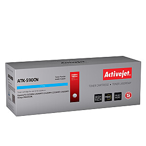 Тонер Activejet ATK-590CN для принтера Kyocera; Замена Kyocera TK-590C; Верховный; 5000 страниц; голубой