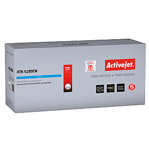 Activejet ATK-5280CN toneris Kyocera printerim; Kyocera TK-5280C nomaiņa; Augstākā; 11 000 lappušu; zils