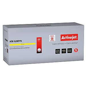 Activejet ATK-5280YN toneris Kyocera printerim; Kyocera TK-5280Y nomaiņa; Augstākā; 11 000 lappušu; dzeltens