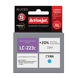 Activejet AB-223CN tinte Brother printerim; Rezerves Brother LC223C; Augstākā; 10 ml; zils