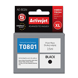 Activejet AE-801N tinte Epson printerim, Epson T0801 nomaiņa; Augstākā; 15 ml; melns
