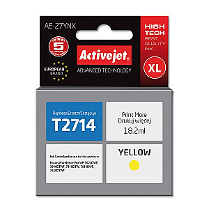 Activejet AE-27YNX tinte Epson printerim, Epson 27XL T2714 nomaiņa; Augstākā; 18 ml; dzeltens