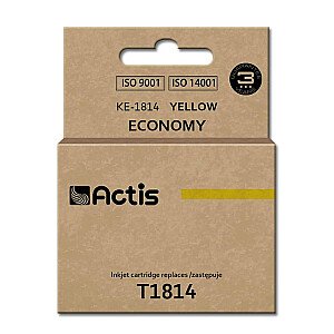 Actis KE-1814 tinte Epson printerim; Epson T1814 nomaiņa; Standarta; 15 ml; dzeltens