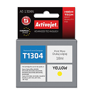 Activejet AE-1304N tinte Epson printerim, Epson T1304 nomaiņa; Augstākā; 18 ml; dzeltens