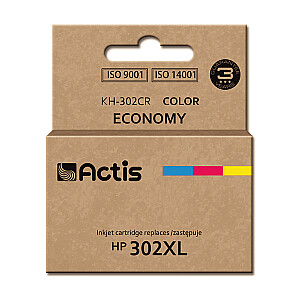 Actis KH-302CR tinte HP printerim; Nomaiņa HP 302XL F6U67AE; Premium; 21 ml; Krāsa
